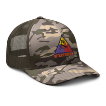 Load image into Gallery viewer, Camouflage trucker hat - Army - 740thTank Battalion SSI - Daredevil w Name Tape