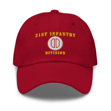 Load image into Gallery viewer, Dad hat - Army - 31st Infantry Division X 300 - Hat