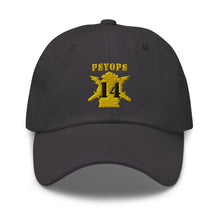 Load image into Gallery viewer, Dad hat - Army - PSYOPS w Branch Insignia - 14th Battalion Numeral - Line X 300 - Hat