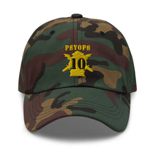 Load image into Gallery viewer, Dad hat - Army - PSYOPS w Branch Insignia - 10th Battalion Numeral - Line X 300 - Hat