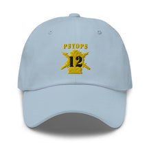 Load image into Gallery viewer, Dad hat - Army - PSYOPS w Branch Insignia - 12th Battalion Numeral - Line X 300 - Hat