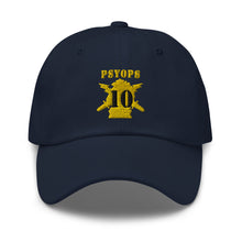 Load image into Gallery viewer, Dad hat - Army - PSYOPS w Branch Insignia - 10th Battalion Numeral - Line X 300 - Hat