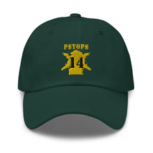 Load image into Gallery viewer, Dad hat - Army - PSYOPS w Branch Insignia - 14th Battalion Numeral - Line X 300 - Hat