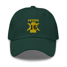 Load image into Gallery viewer, Dad hat - Army - PSYOPS w Branch Insignia - 16th Battalion Numeral - Line X 300 - Hat