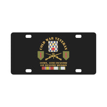 Load image into Gallery viewer, Cold War Vet w 1st Bn 16th Infantry - 1st ID w COLD SVC X 300 Classic License Plate