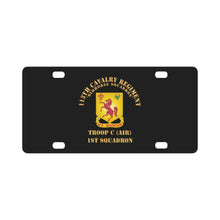 Load image into Gallery viewer, 113th Cavalry Regiment - DUI - Redhorse Squadron - Troop C - 1st Squadron X 300 Classic License Plate