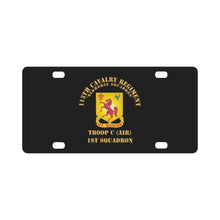 Load image into Gallery viewer, 113th Cavalry Regiment - DUI - Redhorse Squadron - Troop C - 1st Squadron X 300 Classic License Plate
