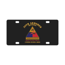 Load image into Gallery viewer, Army - SSI - 20th Armored Division w Name Tape - Beware the Ides of March - US Army X 300 Classic License Plate