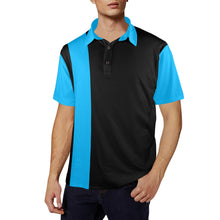 Load image into Gallery viewer, Charlies Polo Golf Shirt with Sky Blue Panel - Right