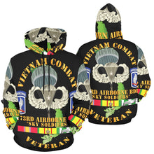 Load image into Gallery viewer, Men's All Over Print Hoodie (USA Size) (Model H13) - Vietnam Combat Infantry Veteran w 173rd Airborne Bde SSI