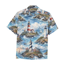 Load image into Gallery viewer, Lighthouse Coast Men's All Over Print Hawaiian Shirt With Chest Pocket