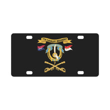Load image into Gallery viewer, Army - 7th Cavalry Regiment w Ribbon - Br w Regimental Number w Guidons X 300 Classic License Plate