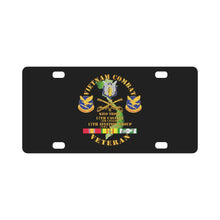 Load image into Gallery viewer, Army - Vietnam Combat Cavalry Vet w Kilo Troop - 17th Air Cav - 17th Aviation Group DUI w SVC Classic License Plate