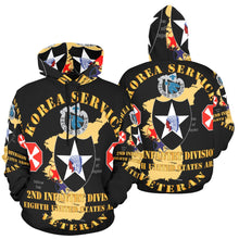 Load image into Gallery viewer, Men's All Over Print Hoodie (USA Size) (Model H13) - Army - Korea Service Vet - 2nd Infantry Div - 8th US Army