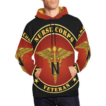 Load image into Gallery viewer, Men's All Over Print Hoodie (USA Size) (Model H13) - Army - Nurse Corps Veteran