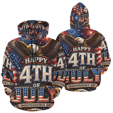 Load image into Gallery viewer, Happy 4th of July Men's All Over Print Hoodie (USA Size) (Model H13)