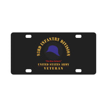 Load image into Gallery viewer, Army - SSI - 93rd Infantry Division - The Blue Helmets - US Army Veteran X 300 Classic License Plate