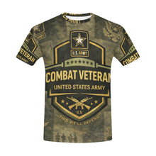 Load image into Gallery viewer, Men's All Over Print Crew Neck T-Shirt - Tribute Tee - United States Army Combat Veteran