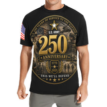 Load image into Gallery viewer, Men's All-Over Print Crew Neck T-Shirt — US Army - 250th_Anniversary