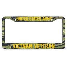 Load image into Gallery viewer, VIETNAM VETERAN - All Over Print License Plate Frame License Plate Frame Black