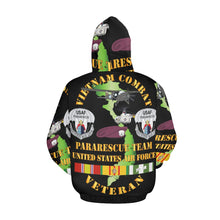 Load image into Gallery viewer, Men's All Over Print Hoodie (USA Size) (Model H13) - USAF - Vietnam Combat Veteran w Pararescue Huskie