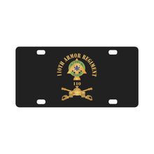 Load image into Gallery viewer, 110th Armor Regiment - DUI w AR Branch X 300 Classic License Plate