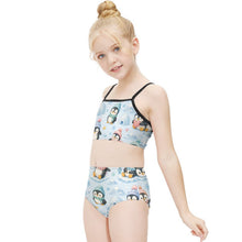Load image into Gallery viewer, Two-Piece Swimwear for Girls(All-Over Printing) - Penguin Winter Wonderland