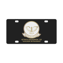 Load image into Gallery viewer, Attack Squadron 128 - Golden Intruders - White w Text X 300 Classic License Plate