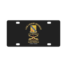 Load image into Gallery viewer, Army - 14th Cavalry Regiment w Cav Br - 4th Squadron - Operation Iraqi Freedom - 2005 - 2006 - Red T Classic License Plate