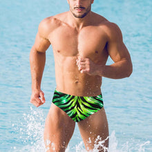 Load image into Gallery viewer, Men's Swimming Briefs (ModelL59) - Glossy tropical zebra print design