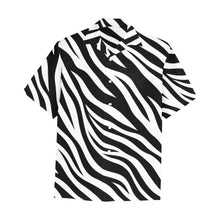 Load image into Gallery viewer, Zebra-stripe pattern Men's All Over Print Hawaiian Shirt With Chest Pocket