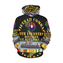 Load image into Gallery viewer, Men's All Over Print Hoodie (USA Size) (Model H13) - Vietnam Combat Vet w 9th Inf Div - Mobile Riverine Force w VN SVC