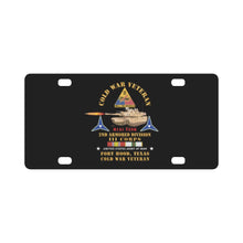 Load image into Gallery viewer, Army - Cold War Vet - 2nd Armored Division - Ft Hood, TX - M1A1 Firing w COLD SVC Classic License Plate