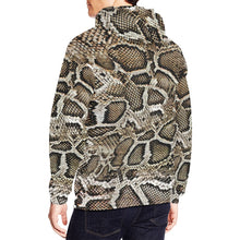 Load image into Gallery viewer, Men's All Over Print Hoodie (USA Size) (Model H13) - Brown Snake Skin