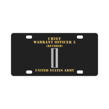 Load image into Gallery viewer, Army - Chief Warrant Officer 5 - CW05 - Retired - Flat - X 300 Classic License Plate