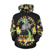 Load image into Gallery viewer, Men's All Over Print Hoodie (USA Size) (Model H13) - Vietnam Combat Cavalry Veteran w 9th Cav Helicopter
