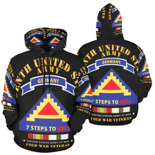 Load image into Gallery viewer, Men's All Over Print Hoodie (USA Size) (Model H13) - Army - 7th Unites States Army - 7 Steps to Hell w Germany Tab - SS w COLD WAR SVC