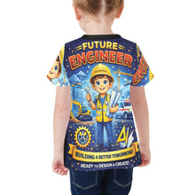 Load image into Gallery viewer, Little Kids' All Over Print Crew Neck T-Shirt - Young Patriot - Future Engineer Male