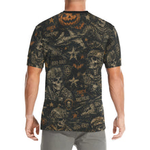 Load image into Gallery viewer, Gritty Military Halloween Camouflage Men's All Over Print Crew Neck T-Shirt