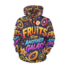 Load image into Gallery viewer, AOP Hoodie - Fruits from another galaxy Men's All Over Print Hoodie (USA Size) (Model H13)