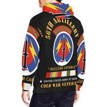 Load image into Gallery viewer, Men's All Over Print Hoodie (USA Size) (Model H13) - 56th Artillery - Pershing - Nuclear Capable w COLD Svc Medals