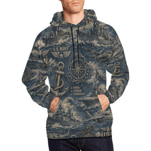 Load image into Gallery viewer, AOP Hoodie - Navy Heritage Men's All Over Print Hoodie (USA Size)