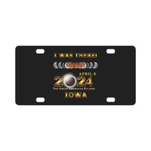 Load image into Gallery viewer, Total Eclipse - 2024 - I was There w Yellow Outline - IOWA Classic License Plate