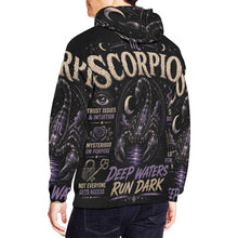 Load image into Gallery viewer, Scorpio - deep waters run dark Men's All Over Print Hoodie (USA Size)
