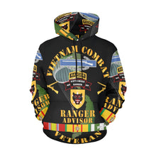 Load image into Gallery viewer, Men's All Over Print Hoodie (USA Size) (Model H13) - Vietnam Combat Infantry Vet w Vietnamese Ranger Advisor w Parachute