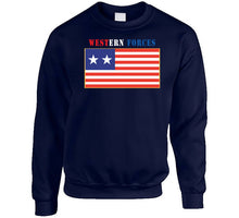Load image into Gallery viewer, Flag - Western Forces - 2 Star Flag W Txt Crewneck Sweatshirt