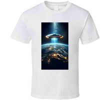 Load image into Gallery viewer, Alien Spaceship Flying Above The Earth Classic T Shirt, Crewneck Sweatshirt, Hoodie, Long Sleeve
