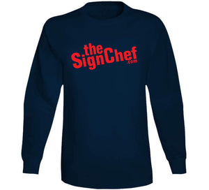 The Sign Chef Dot Com - Red Txt Long Sleeve T Shirt