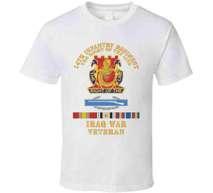 Army - Dui - 14th Infantry Regiment The Right Of The Line W Cib -  Iraq Svc X 300 T Shirt