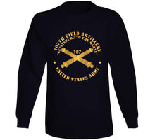Load image into Gallery viewer, 107th Field Artillery - Us Army W Branch X 300 T Shirt
